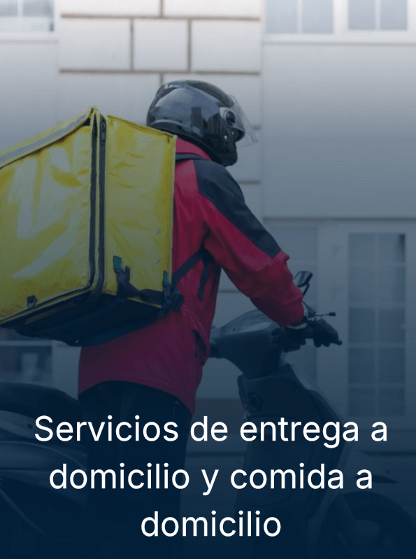 Servicios de entrega a domicilio y comida